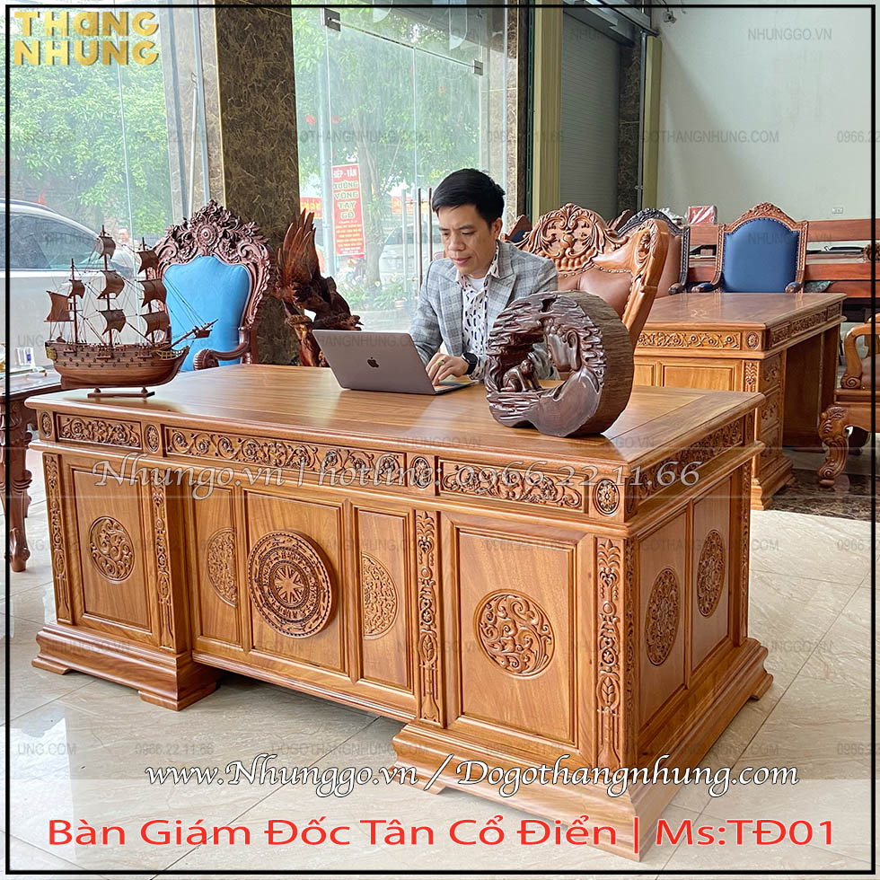 Cơ sở làm bàn làm việc chủ tịch gỗ tự nhiên