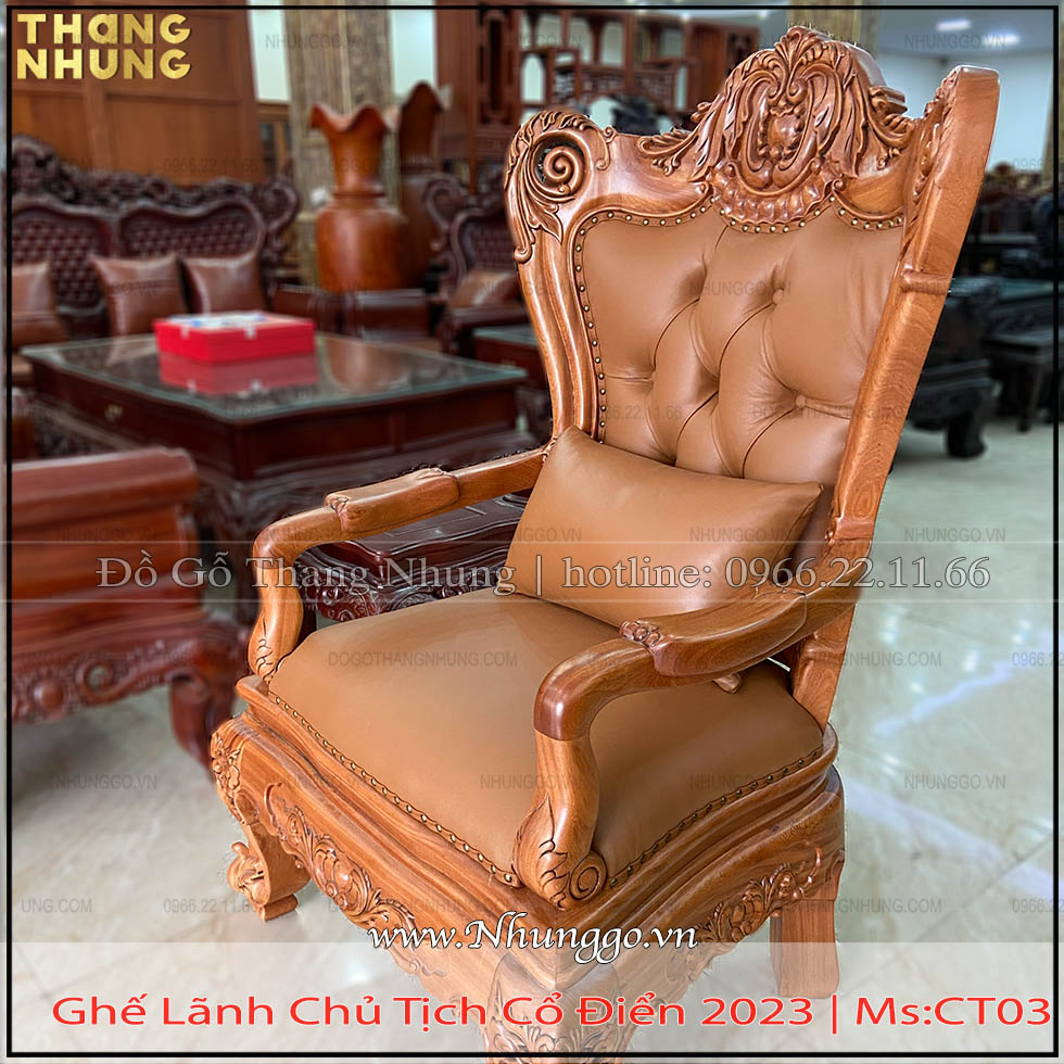 Ghế chủ tịch mẫu hiện đại gỗ gõ đỏ tại Hà Nội