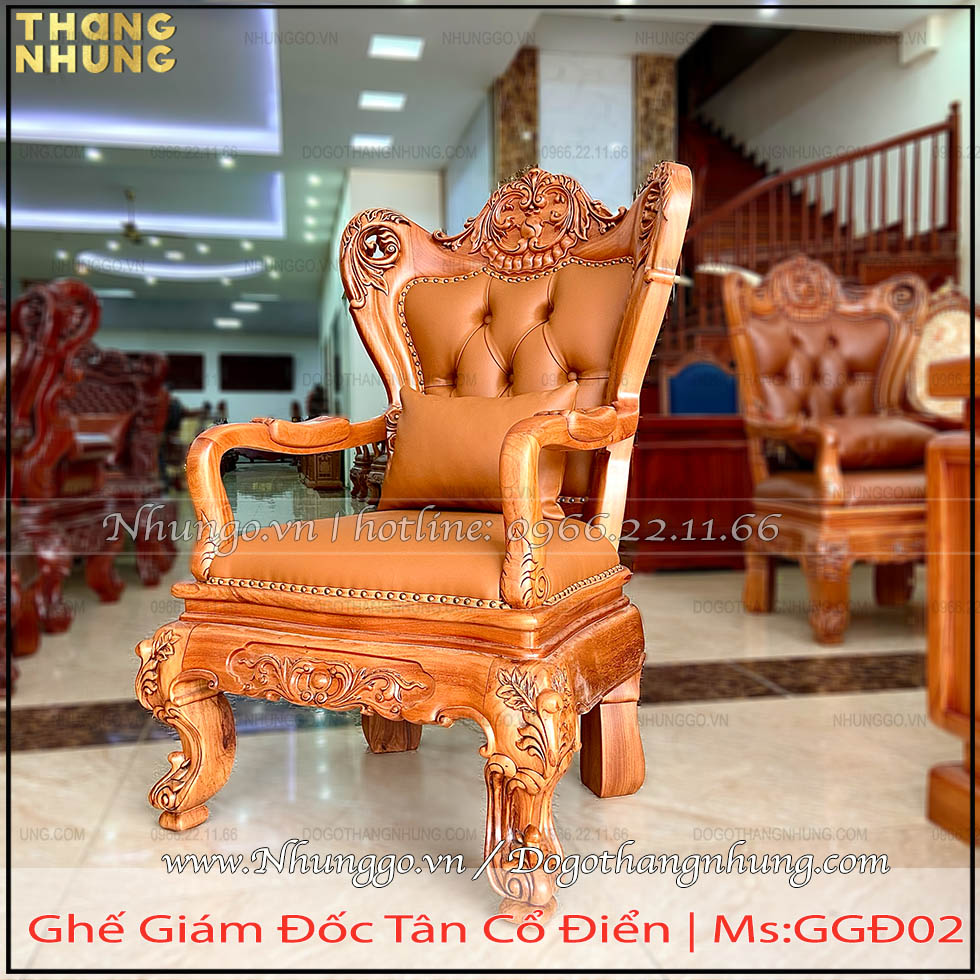 Ghế giám đốc gỗ tự nhiên tại Hà Nội-GGD02