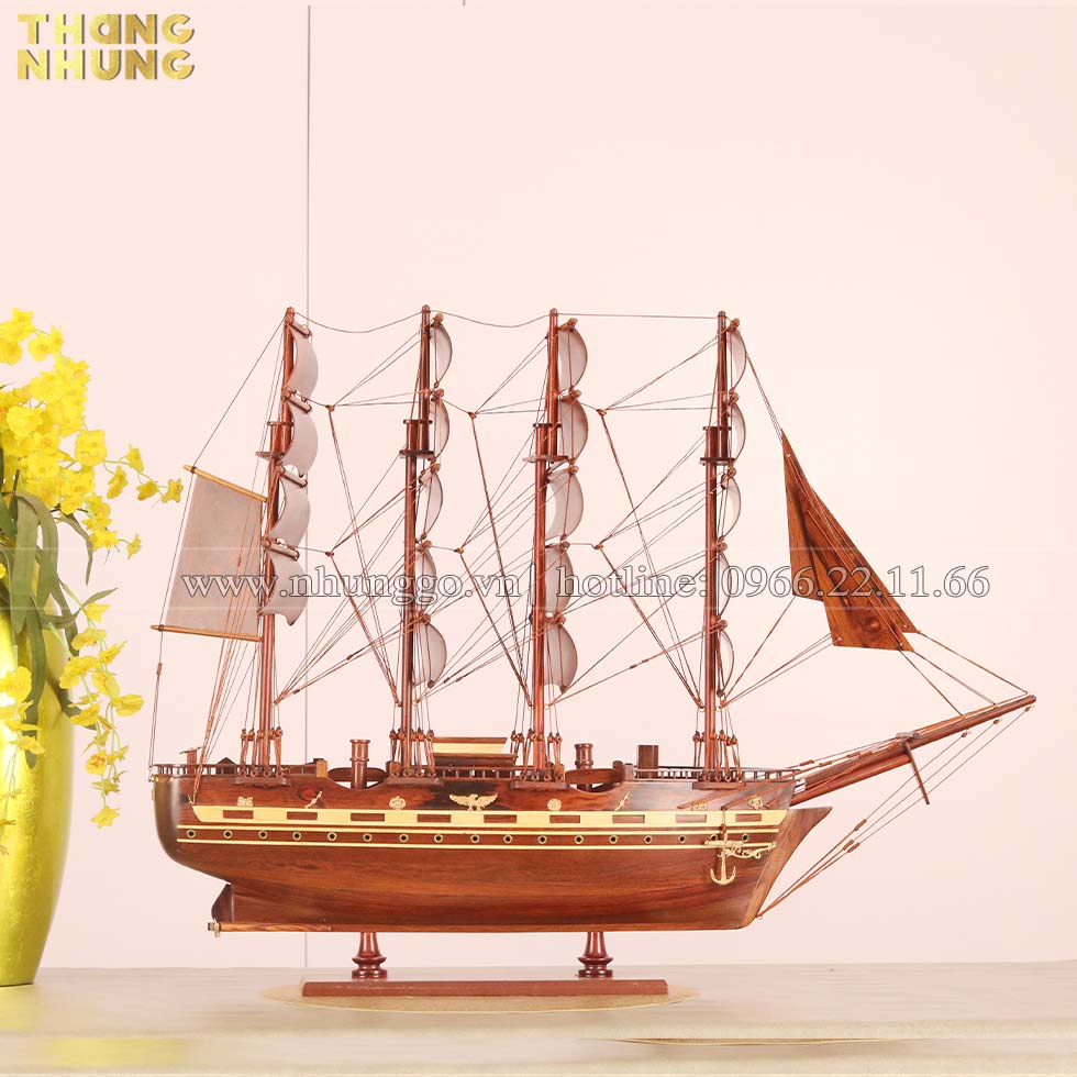 thuyền buồm gỗ trang trí mẫu france 2