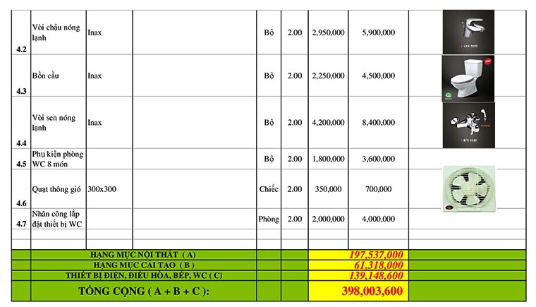Báo giá hoàn thiện nội thất chung cư năm 2018 - 3