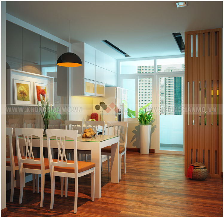 Phong bep - Thiet ke chung cu Ct3 Hoang Quoc Viet 