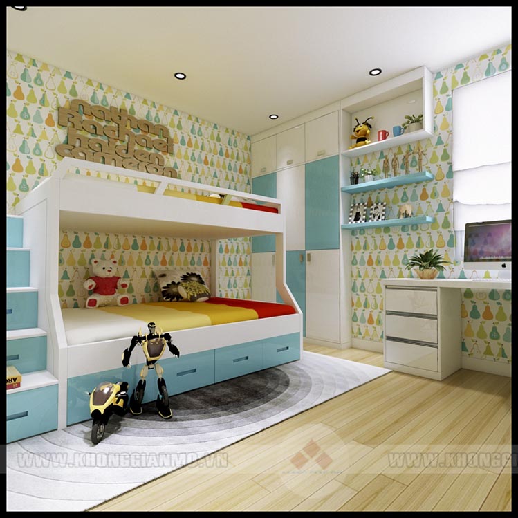 Thiết kế thi công hoàn thiện nội thất trọn gói chung cư Golden Palace - phòng baby