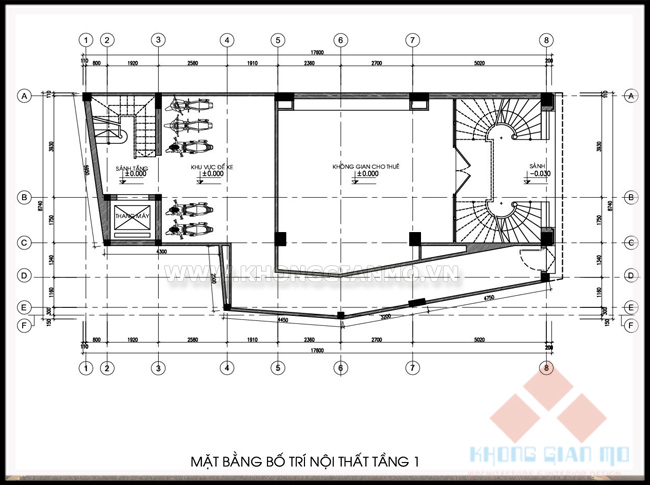 Mặt phẳng bố trí tầng 1