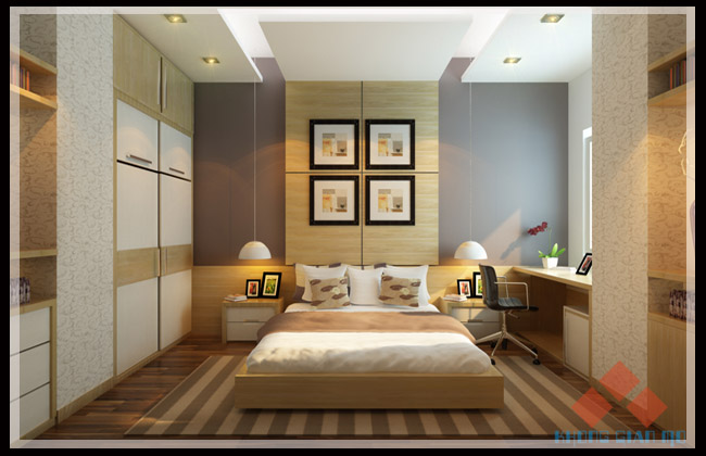 Mặt bằng tầng 1 Thiết kế nội thất nhà ống  Phối cảnh phòng ngủ Master-v1