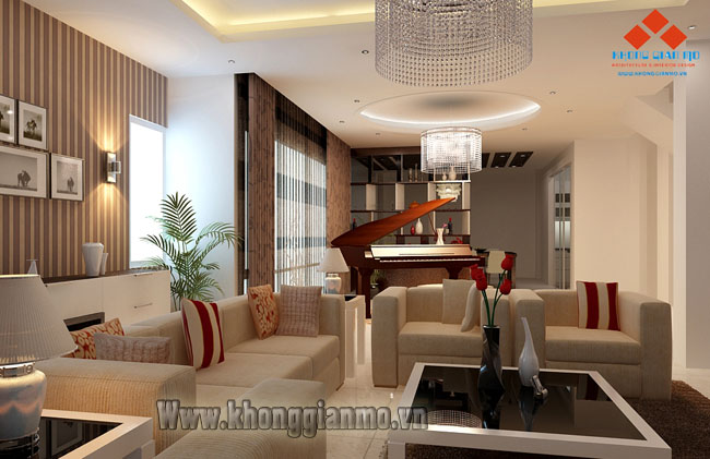  Thiết kế nội thất biệt thự   Phòng khách - Biệt thự - Bác Tiệp Nguyễn Phong Sắc Kéo Dài