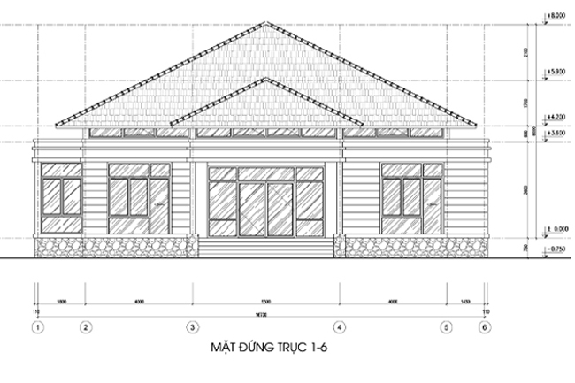 Biệt thự nghỉ dưỡng - Mặt đứng kiến trúc biệt thự