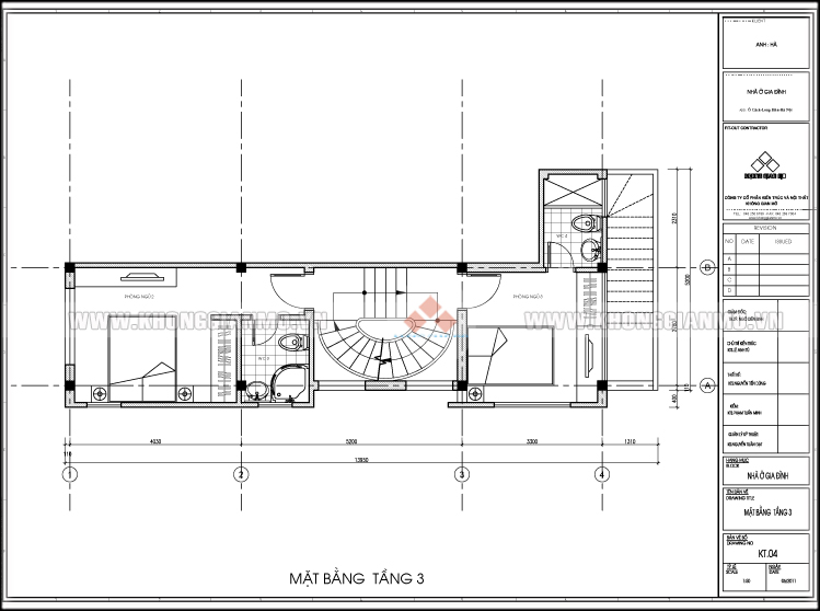 hoan thien thiet ke nha lo pho lech tang- tầng 3