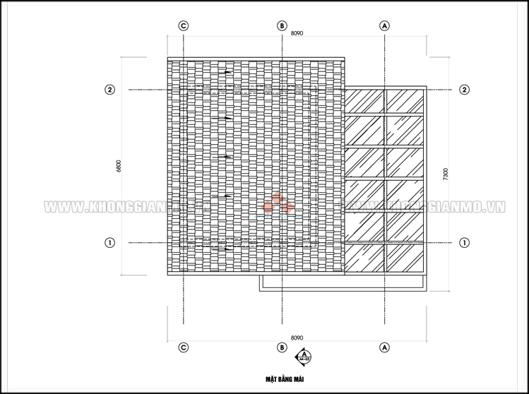 mặt bằng tầng mái- Thiet ke noi that nha ong dep