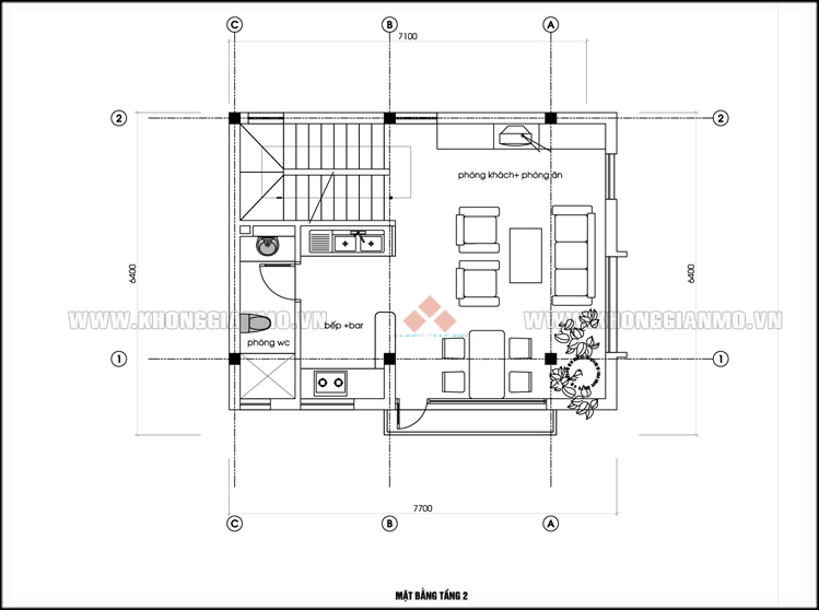 mặt bằng tầng 2 - Thiet ke noi that nha ong dep