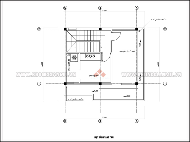 mặt bằng tầngtum- Thiet ke noi that nha ong dep