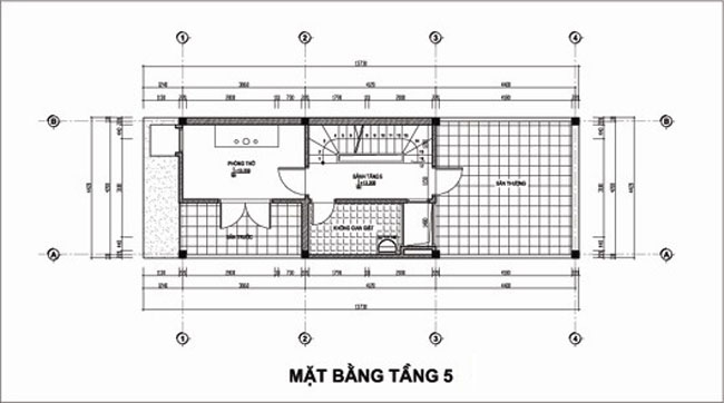 thiet ke nhà 5 tang mat mat tien 4m 5