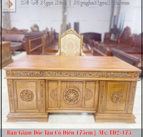 Bàn giám đốc mẫu tân cổ điển 175cm